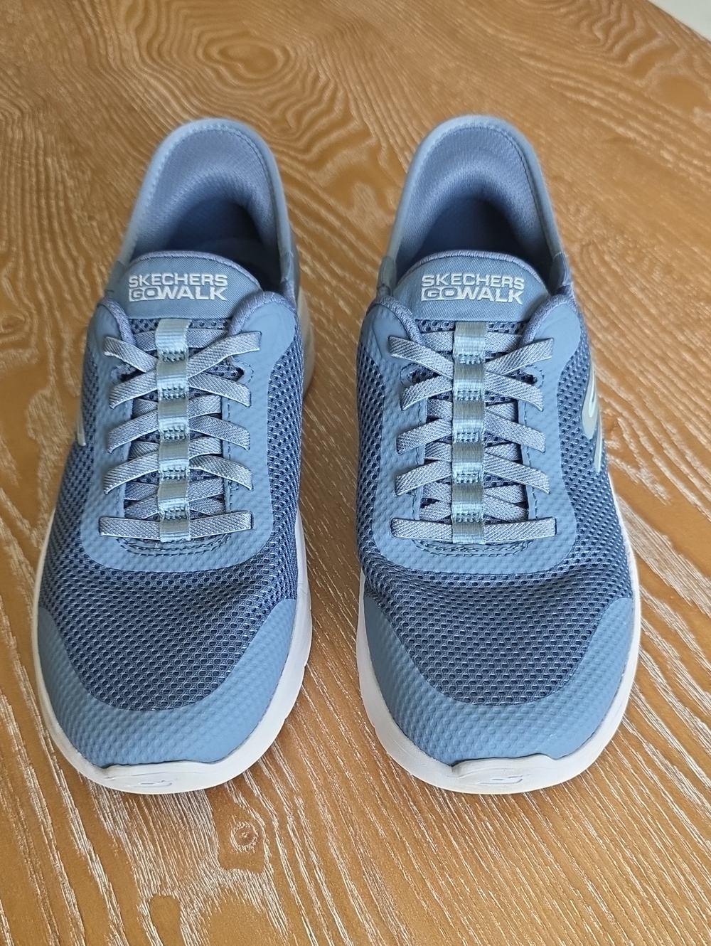 Skechers GOwalk Light Blue Mesh Slip-ins Walking Sneakers - Picture 2 of 6